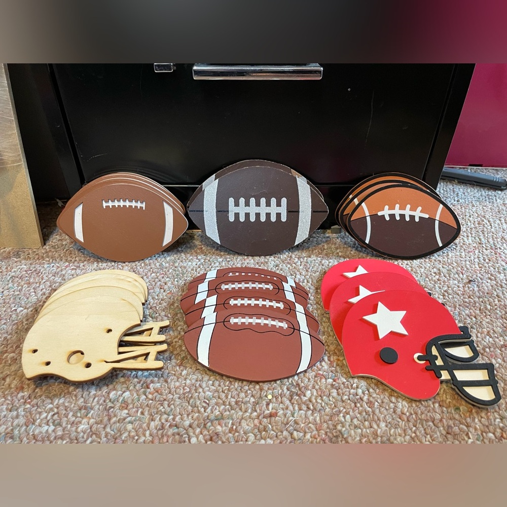 Wood football decor